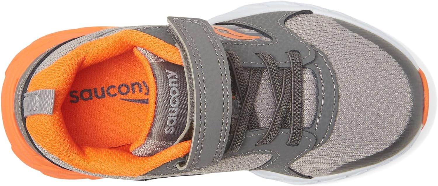 Кроссовки Saucony Unisex-Child Wind Alternative Closure 2.0, оранжевый/серый — фото 2