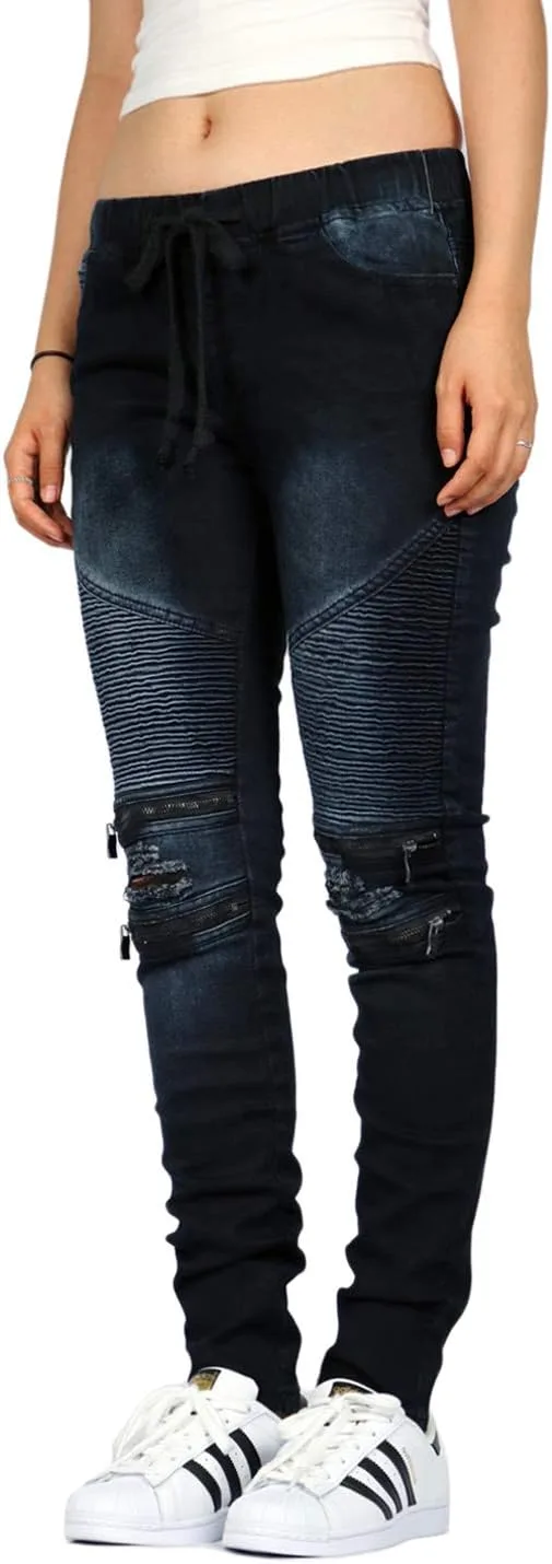 

Женские джинсовые джоггеры Mersenne в стиле байкер