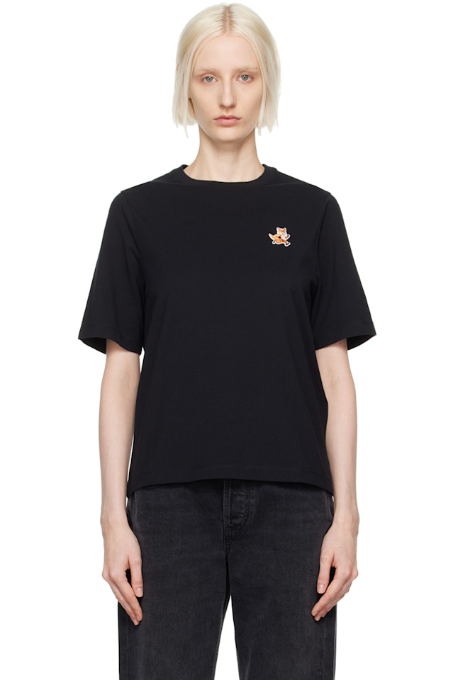 

Футболка комфортная Speedy fox patch Maison Kitsuné, черный