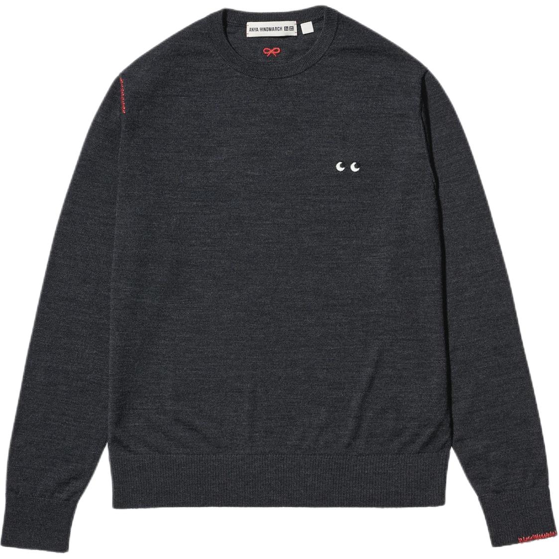 Anya Hindmarch X Anya Hindmarch Свитер унисекс темно-серый UNIQLO — фото 2