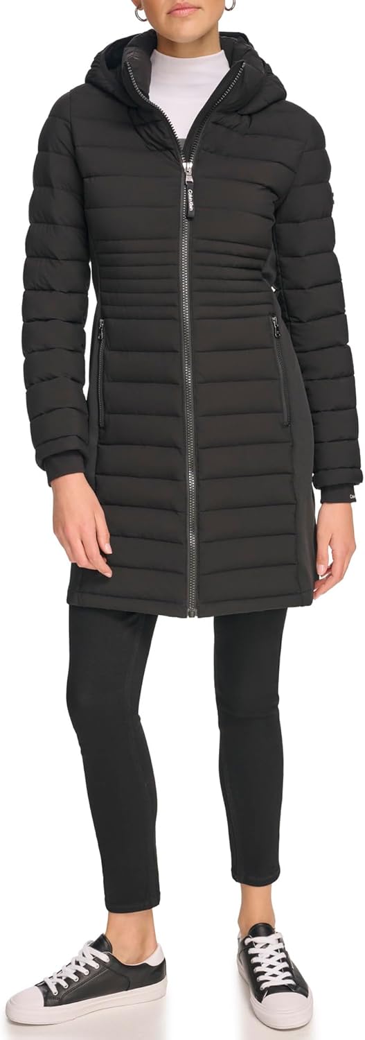 

Calvin Klein Женская длинная легкая пуховая куртка, Light-weight Black