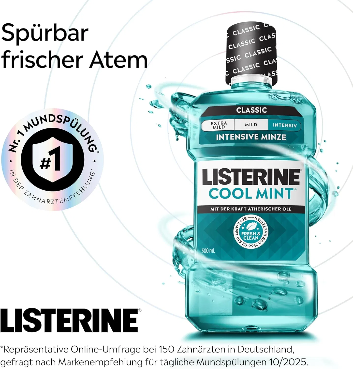Антибактериальный ополаскиватель для рта LISTERINE Cool Mint, 500 мл Listerine — фото 4