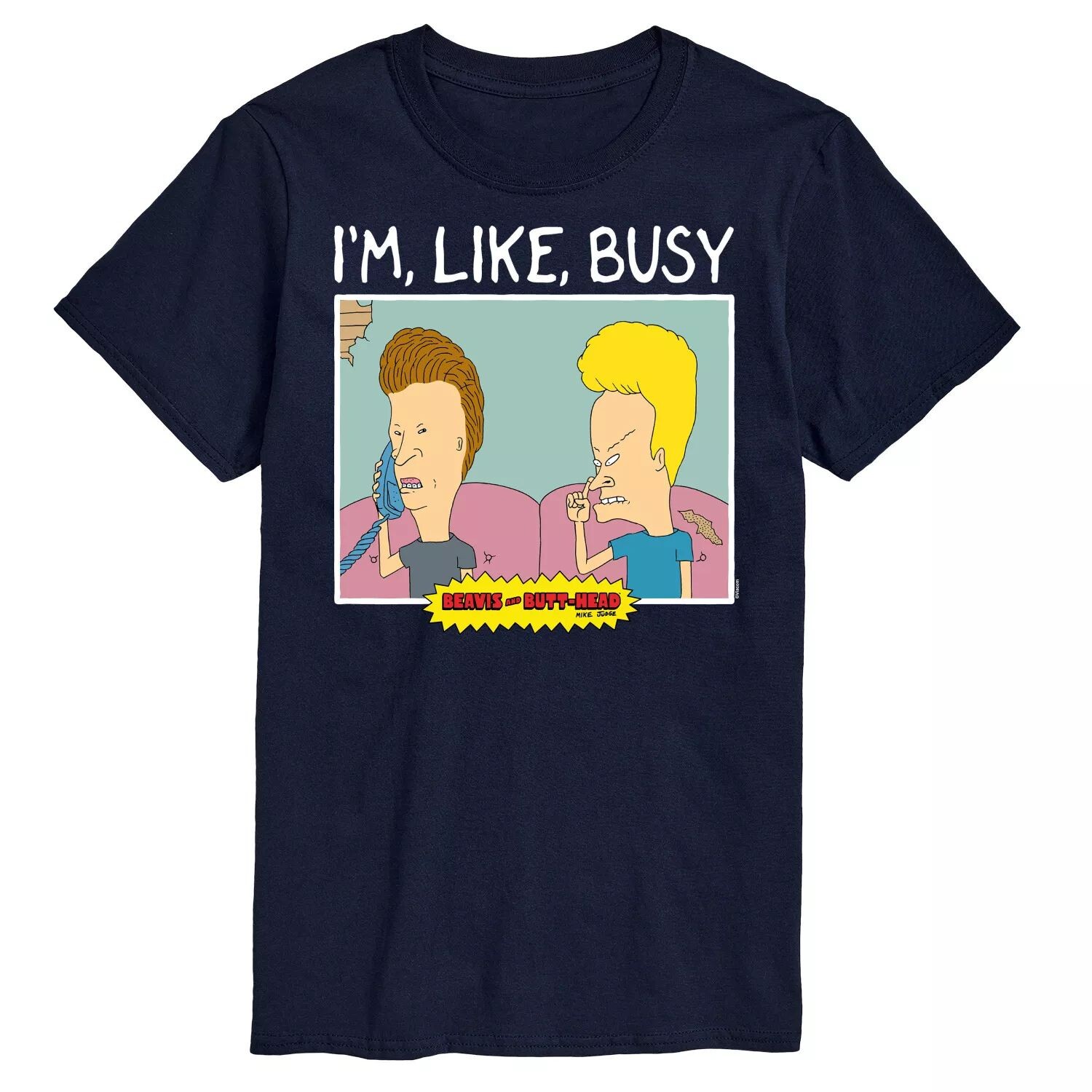 

Большой и высокий Бивис и Баттхед, футболка «I'm Like Busy» License, синий