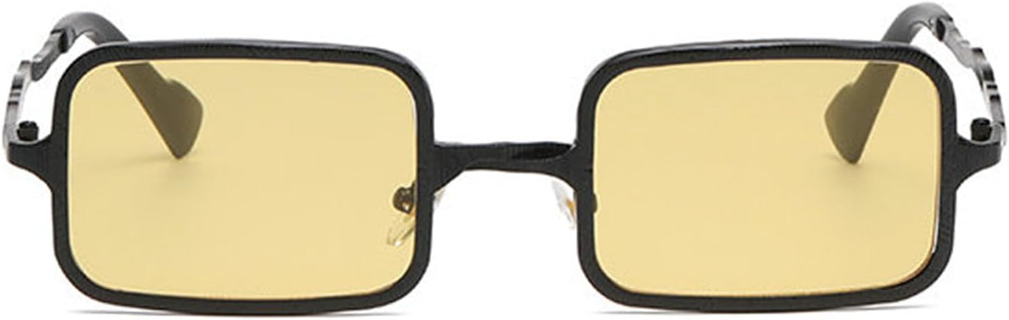 

Willochra Популярные модные квадратные солнцезащитные очки конфетных цветов для женщин, в стиле ретро-панк, трендовые мужские металлические прямоугольные очки UV400, C2