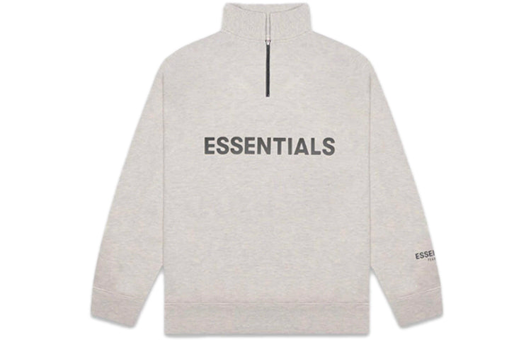 Пуловер Fear of God Essentials FW20 Half Zip Pullover 'Oatmeal' 0192250500229260, серый — фото 2