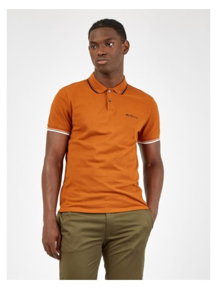 

Футболка поло Ben Sherman, цвет orange/beige