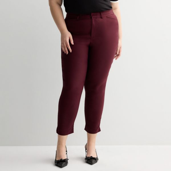 

Женские брюки-слим плюс сайз с укороченным низом Nine West, цвет maddie plum