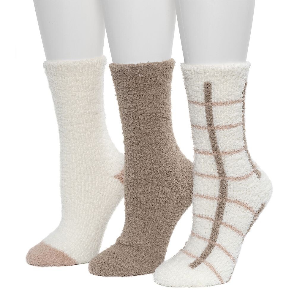 

Комплект из 3 женских носков Cuddl Duds в клетку/твид, цвет Marshmallow