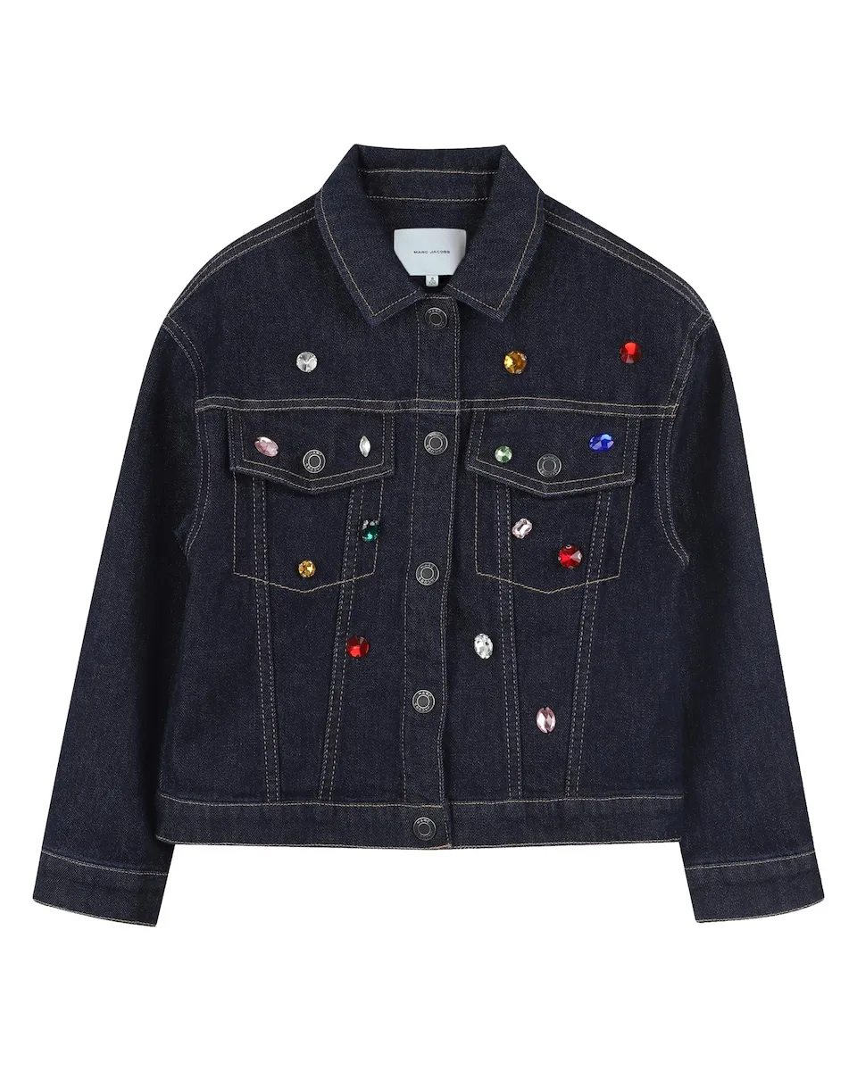 

Детская охотничья куртка синего цвета с длинными рукавами Marc Jacobs