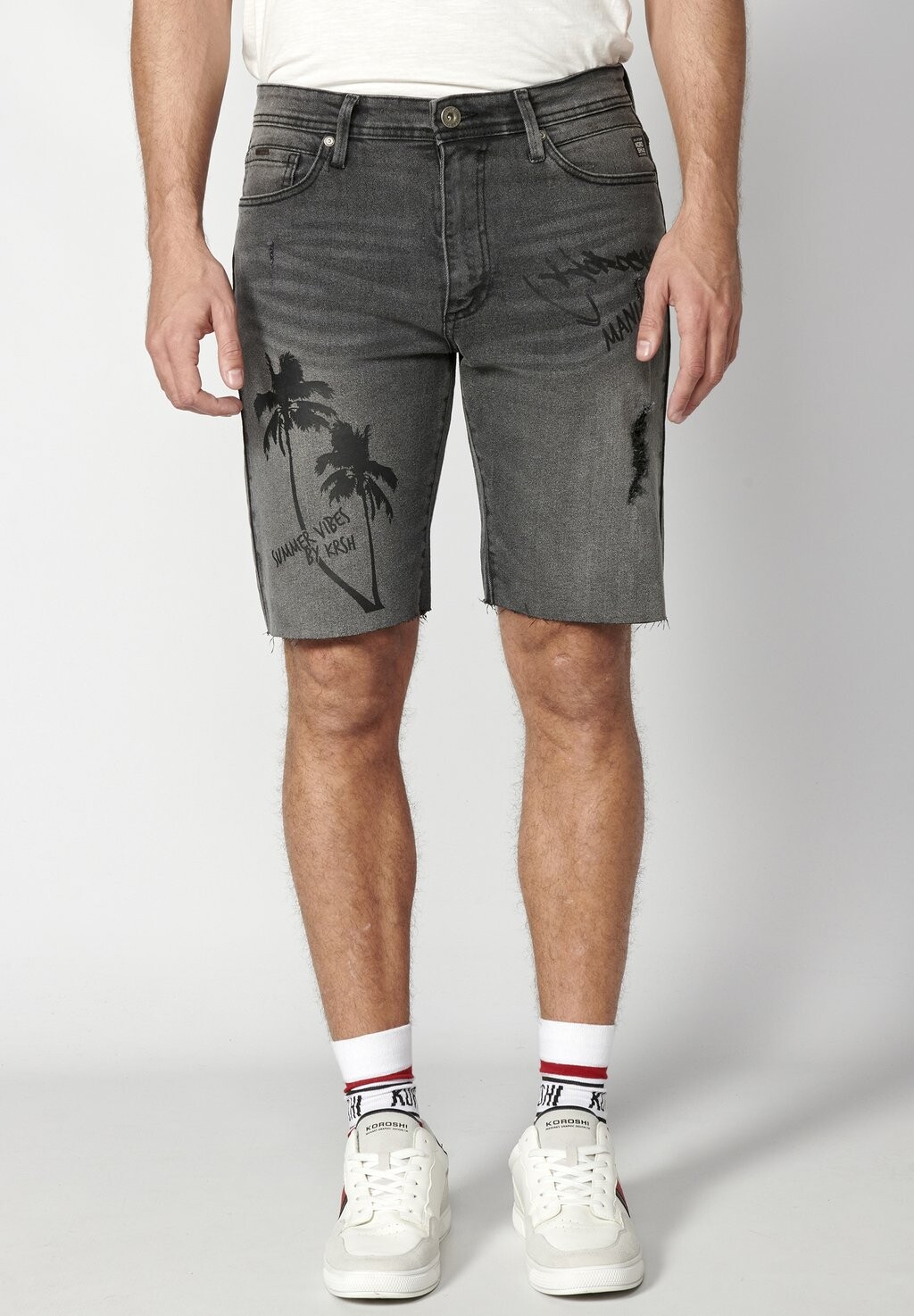 

Джинсовые шорты Koroshi BERMUDA COWBOY STRECTH REGULAR FIT, цвет Denim Black Denim