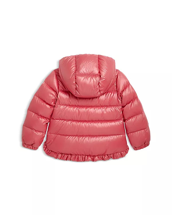 Пуховая куртка-тузик Tazui с оборками для девочек - для малышек. Moncler, розовый — фото 2