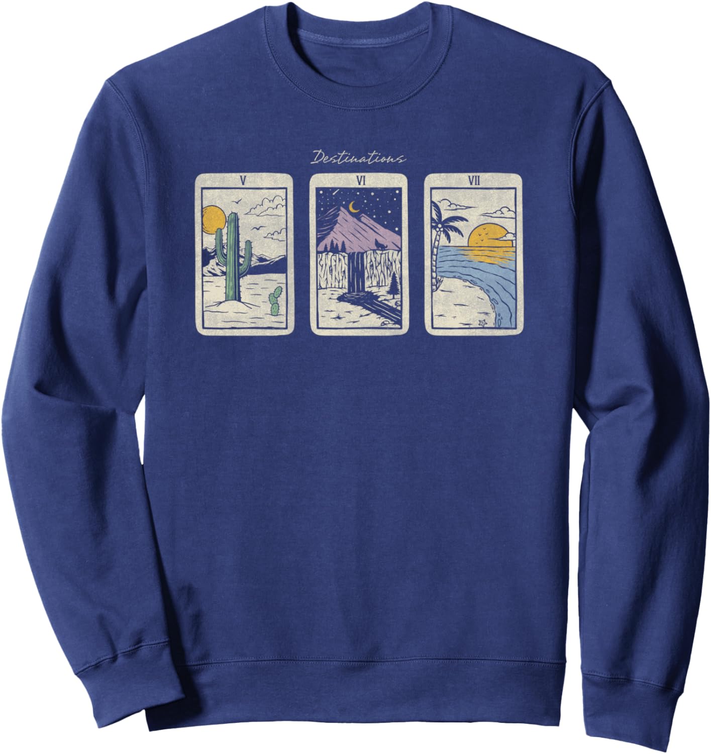 

Толстовка с изображением тройных карт Таро «Destinations» Trendy Apparel, темно-синий