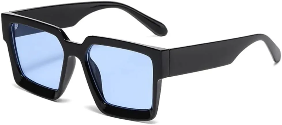 

Большие солнцезащитные очки для женщин и мужчин, прозрачные, градиентные, с защитой от УФ-излучения UV400, в стиле панк (черно-синие) TVTBBVV, Black Blue