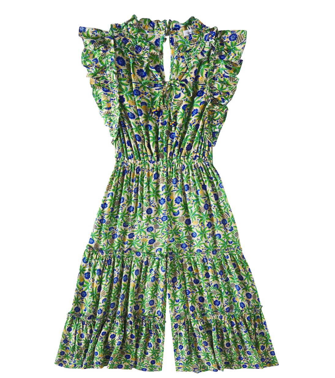 

Белене цветочный комбинезон Poupette St Barth Kids, Blue Honululu