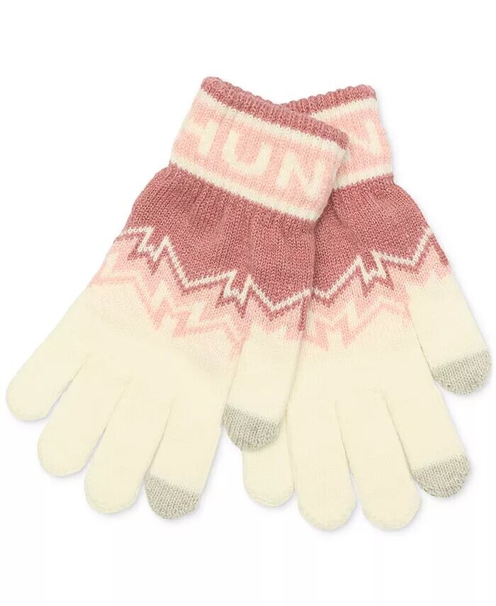 

Женские перчатки Fair Isle с ребристыми манжетами Hunter, розовый