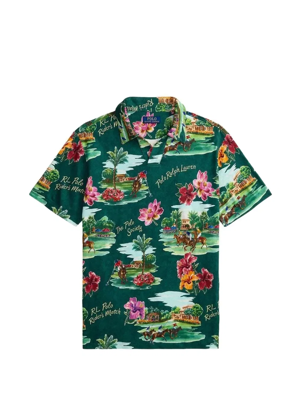 Поло с цветочным принтом Polo Ralph Lauren, зеленый