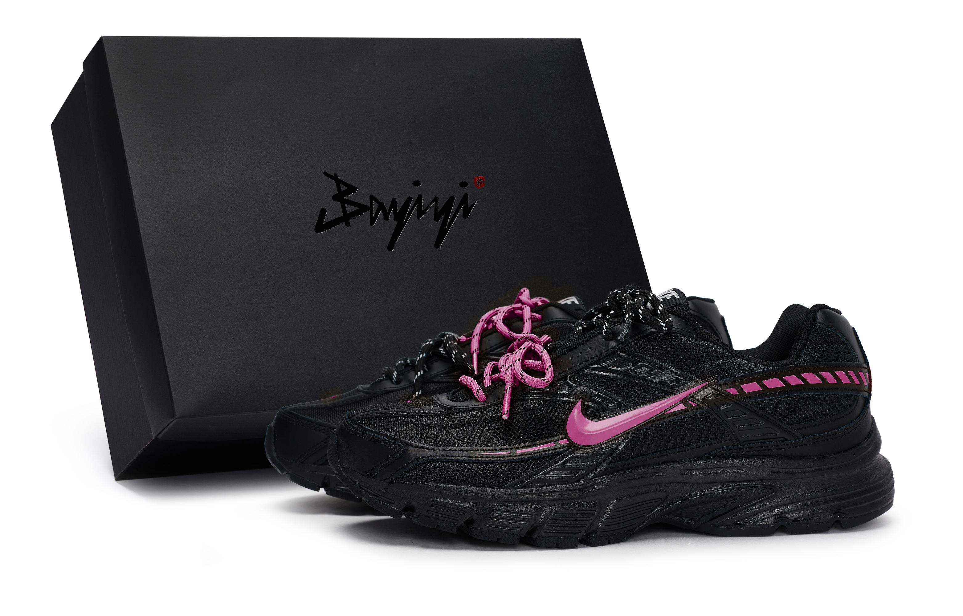 

Nike Кроссовки Initiator Anti Slip с низким верхом, износостойкие, мужские, черно-розово-красные