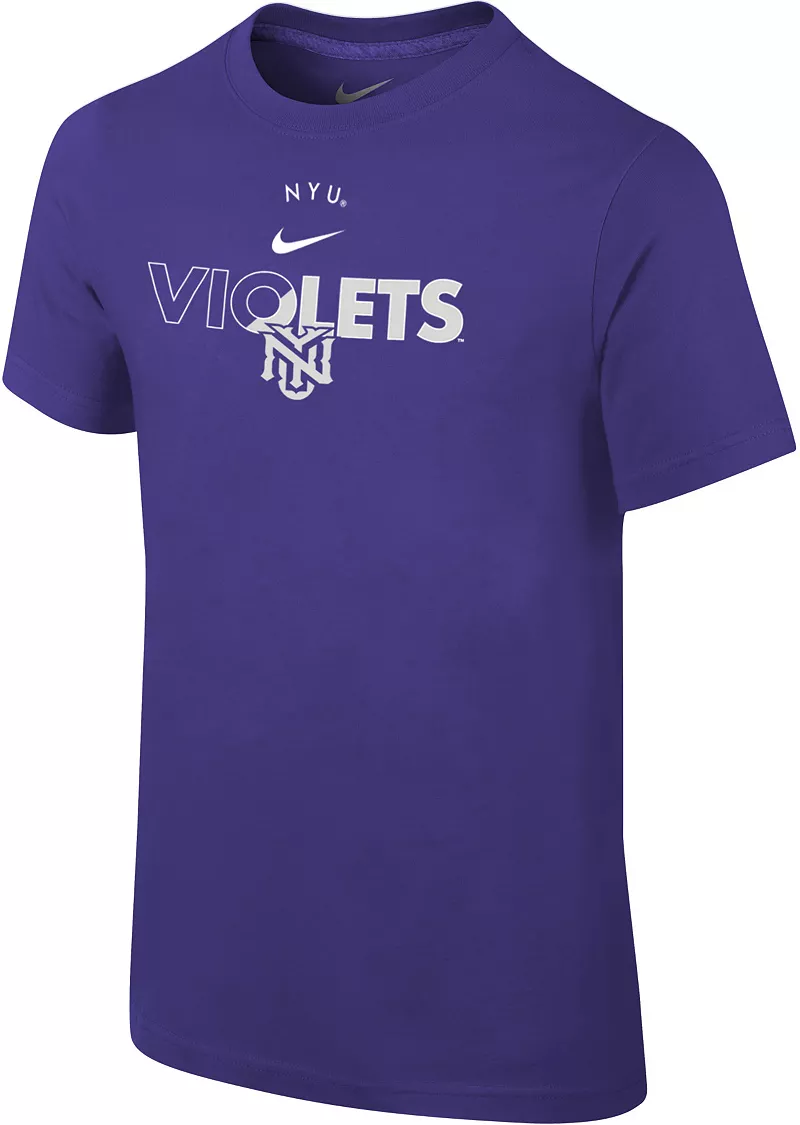

Хлопковая футболка с логотипом Nike Youth NYU Violets Purple Core
