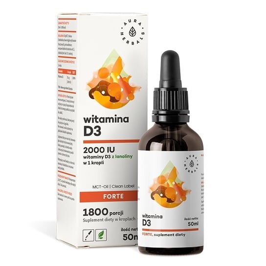 

Aura Herbals, Витамин D3 Форте в каплях, 50 мл