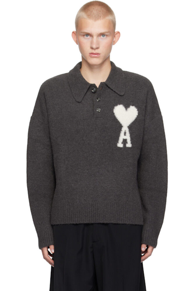 

Серый Ami de Coeur Polo AMI Paris