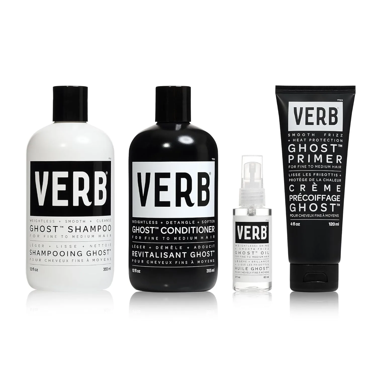 Термозащитный праймер VERB Ghost Primer с маслом маргины - крем для укладки, контролирующий пушистость волос - веганский продукт, без парабенов и вредных сульфатов. Набор Ghost (3 упаковки), Green