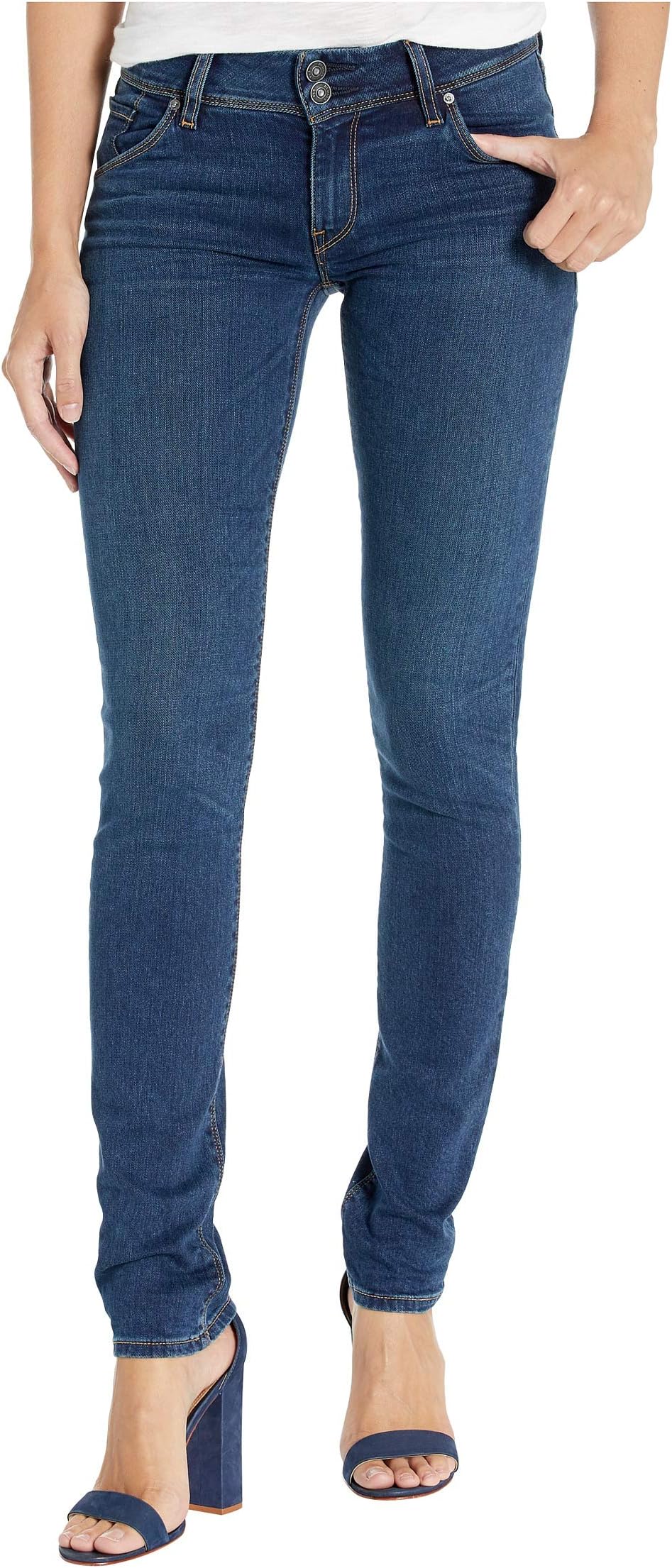 

Джинсы Collin Mid-Rise Skinny in Obscurity Hudson Jeans, цвет Obscurity