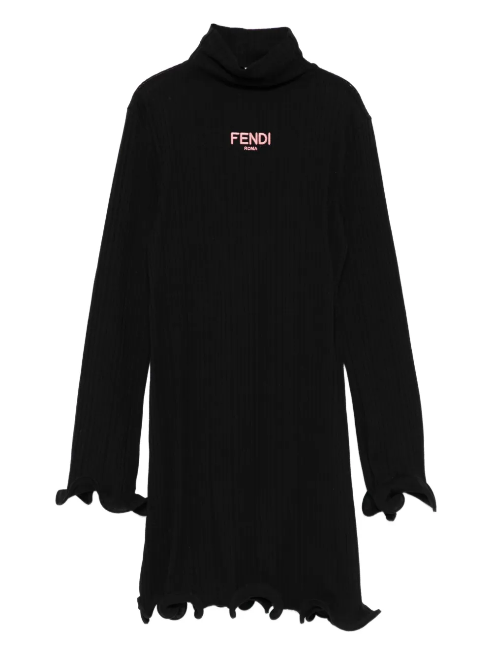 

Платье в рубчик FENDI KIDS, черный