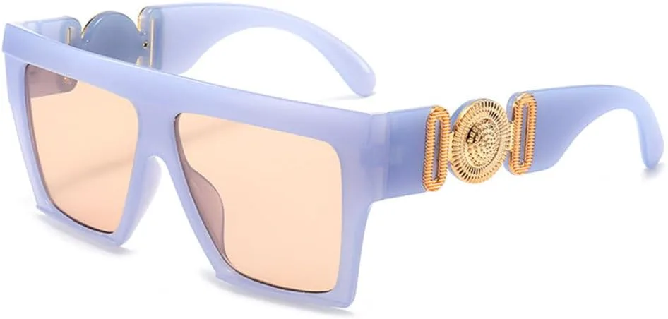 

Женские квадратные солнцезащитные очки MUTYNE Fashion, винтажные градиентные солнцезащитные очки большого размера с защитой от УФ-излучения UV400, Blue Tea