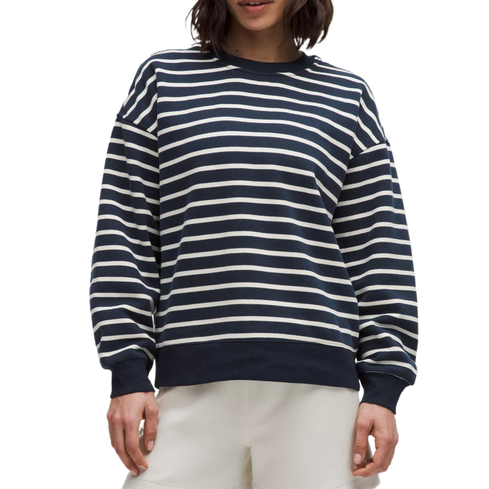 

Идеально свободный флисовый свитшот женский Lululemon, слоновая кость/темно-синий