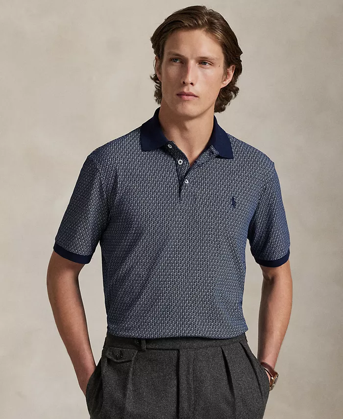

Мужская классическая поло из эластичной сетчатой ткани Polo Ralph Lauren, синий