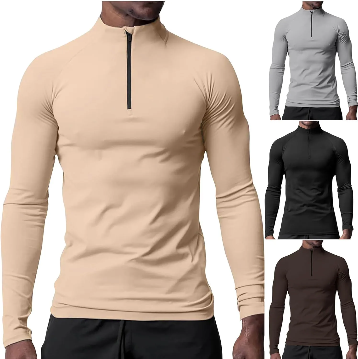 

Мужская футболка с длинным рукавом UPF 50+ 1/4 Zip UV Protection