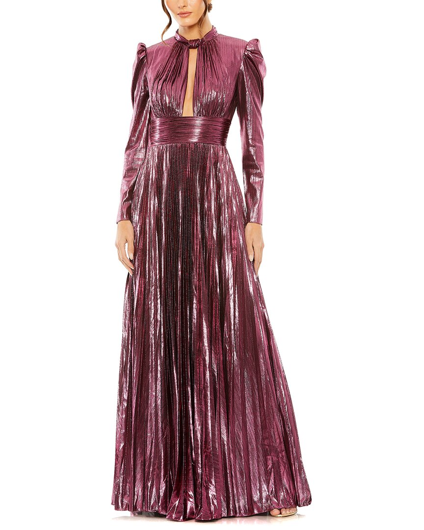 

Платье Mac Duggal с металлическим отливом и вырезом-замочной скважиной, розовый
