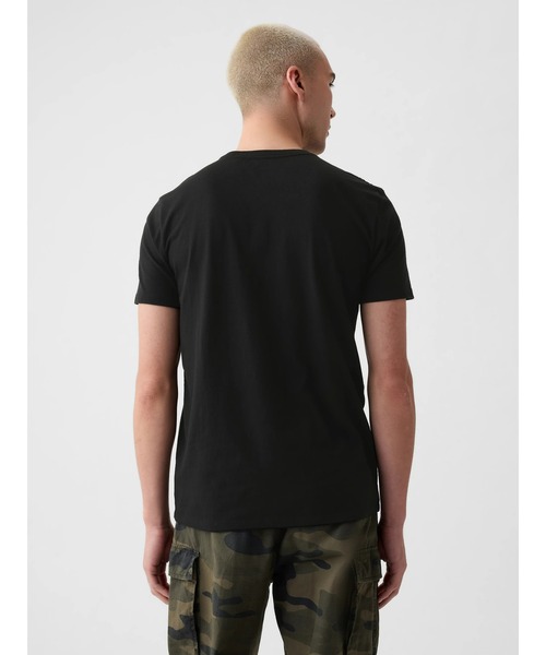 Футболка GAP из хлопкового джерси, черный — фото 4
