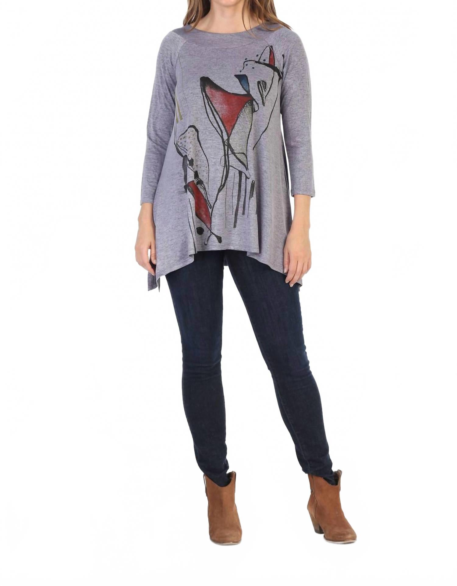 

Топ Muse Slinky из трикотажа в фиолетово-сером цвете Jess & Jane