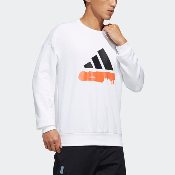 Толстовка с капюшоном o2 swt bos casual sports pullover белая Adidas, белый — фото 4