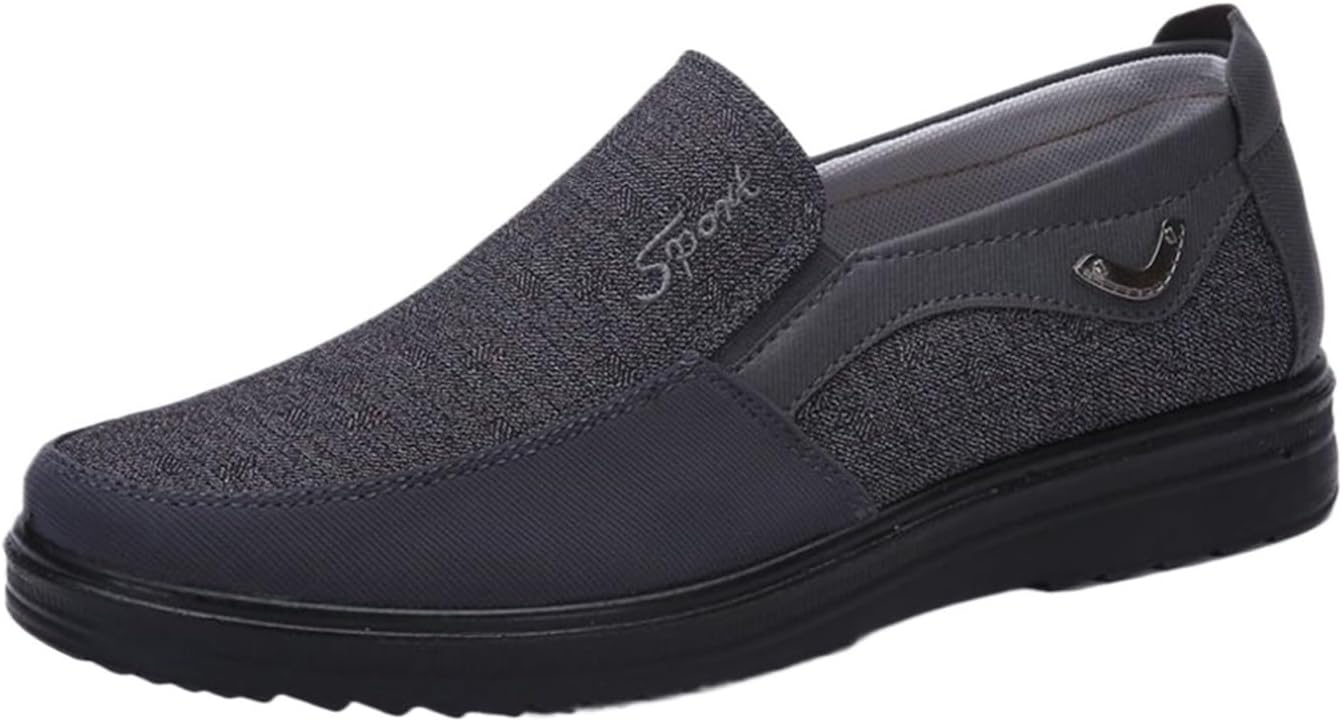 

Мужские мокасины повседневные слипоны, дышащие, комфортные, легкие, для ходьбы, мужская обувь с противоскользящей подошвой Dmgyck, серый