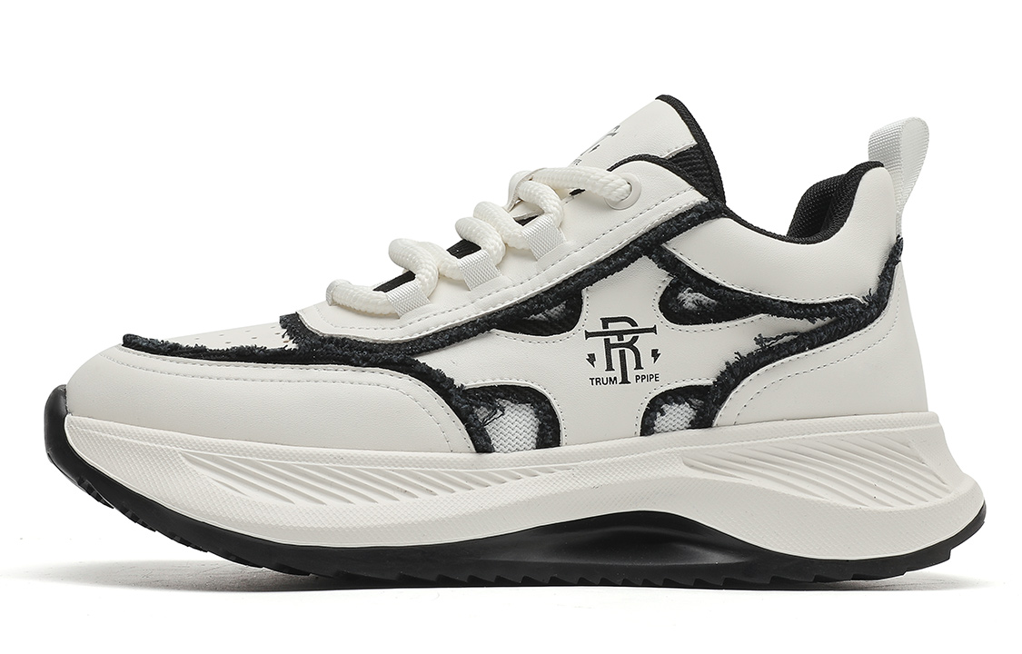 

Стильные скейтерские кроссовки мужские бело-черные TRUMPPIPE