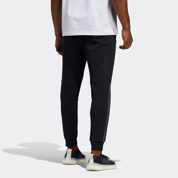 Спортивные штаны adidas Pattern Lacing Elastic Waistband Sports Pants Black, черный — фото 4