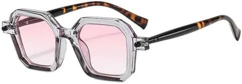 

Ретро-панк солнцезащитные очки 2027 года для женщин, градиентные линзы, защита от УФ-излучения UV400, для мужчин, с заклепками, прозрачная оправа MTZJH, 4