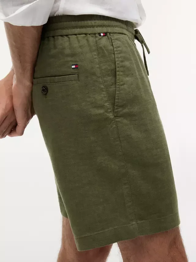 Шорты из льняной смеси Doven Tommy Hilfiger, Olive Green — фото 4