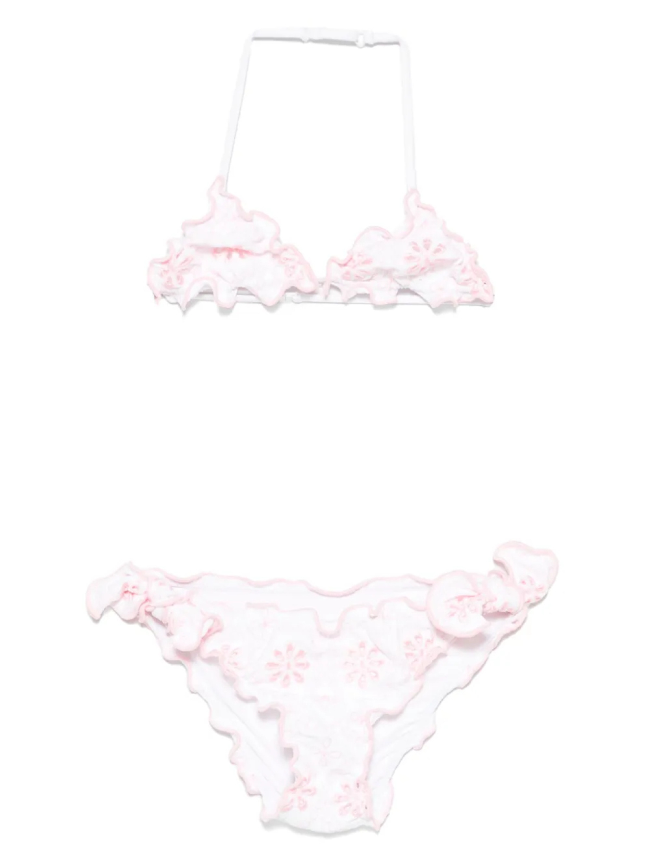 

MC2 Saint Barth Kids бикини с вышивкой, белый