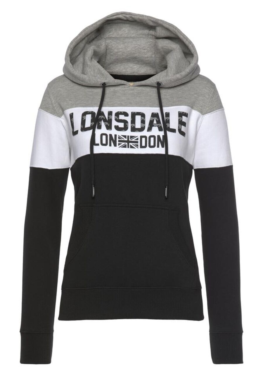 

Толстовка с капюшоном LONSDALE Sweatshirt Penbryn, цвет grey/black/white