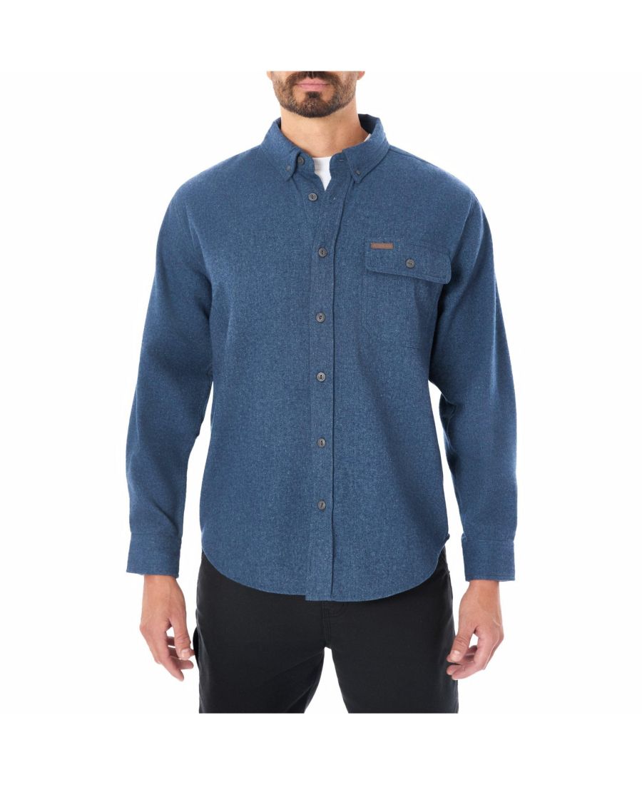 

Мужская рубашка с длинным рукавом из очень плотной замши из фланели Smith's Workwear, Heather blue