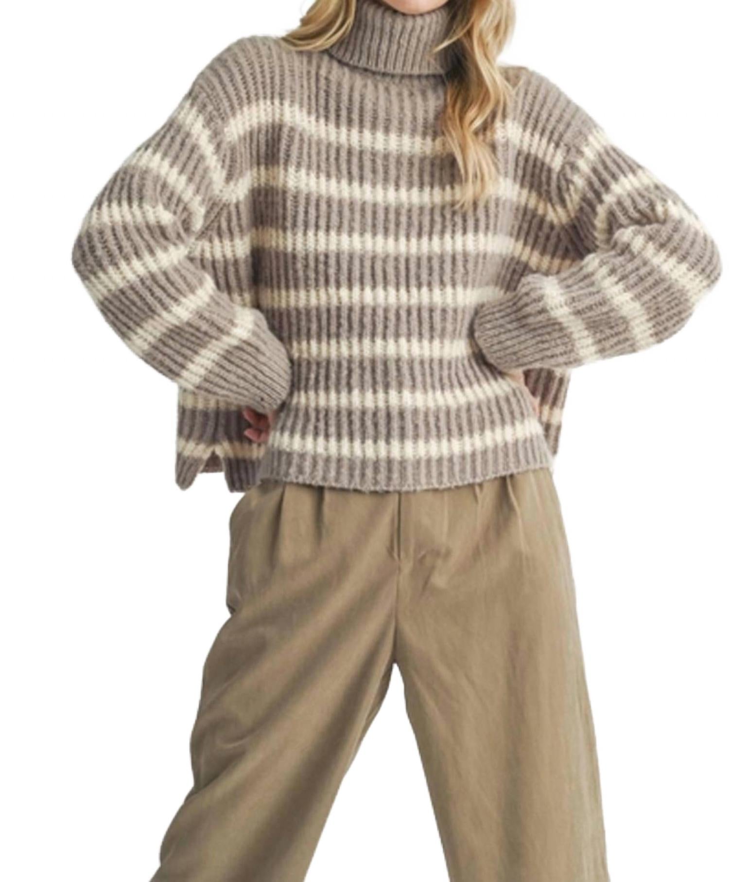 

Свитер с высоким воротником Aki серый Sadie & Sage