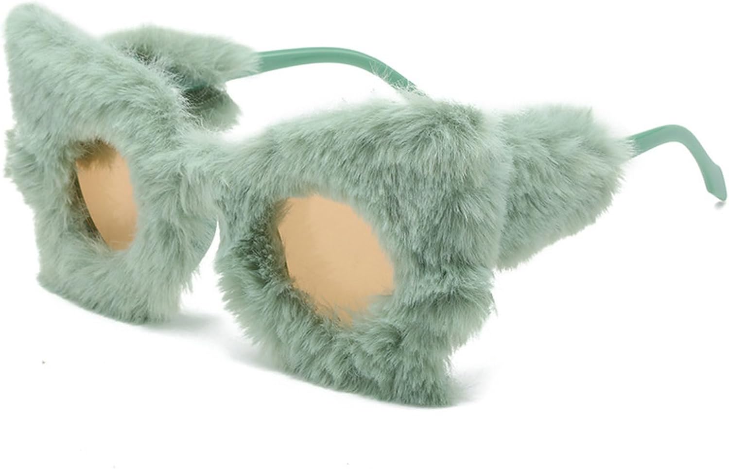 

Солнцезащитные очки COTIA Y2K в стиле панк с мягким мехом и бархатом для женщин, модные очки «кошачий глаз» 2023 года, ручная работа, для вечеринок и маскарадов, плюшевые очки, Green