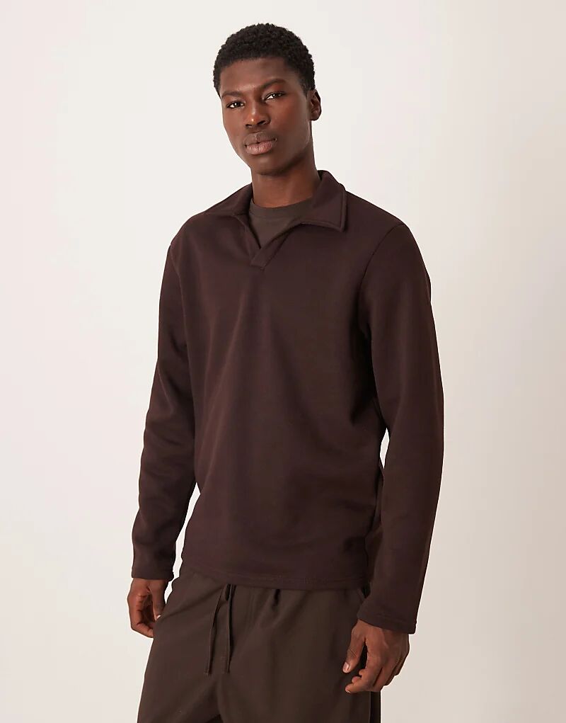 

Коричневое поло ASOS DESIGN Revere