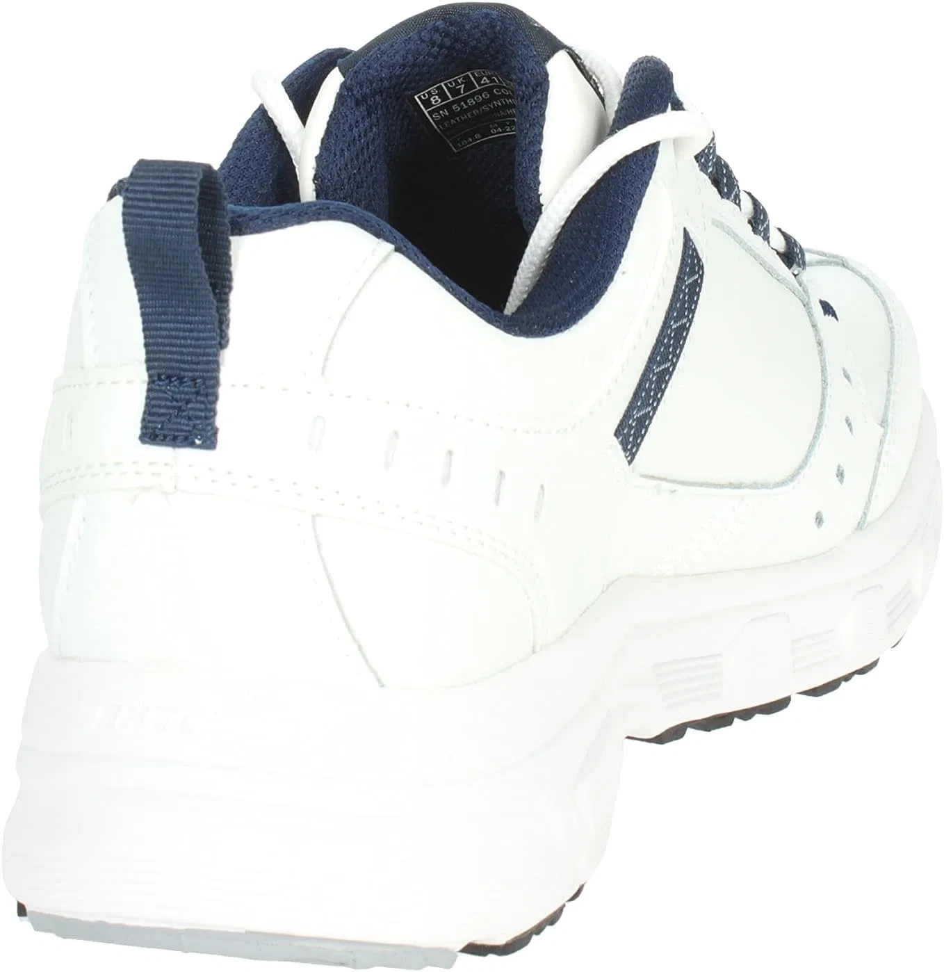 Мужские кроссовки Skechers Equalizer Deal Maker, White Leather Synthetic Textile Navy Trim — фото 3