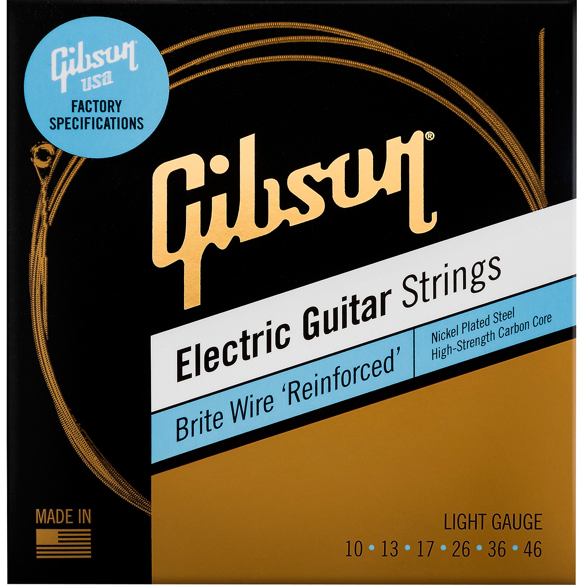 

Струны для электрогитары Gibson Brite Wire, усиленные, световой калибр