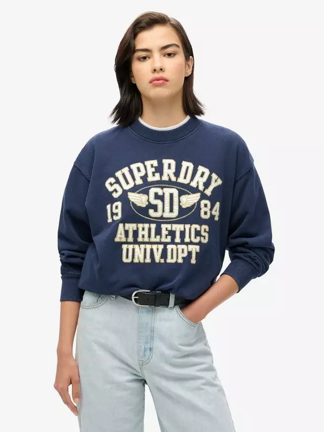 

Толстовка Superdry College Script Loose, цвет deep indigo navy
