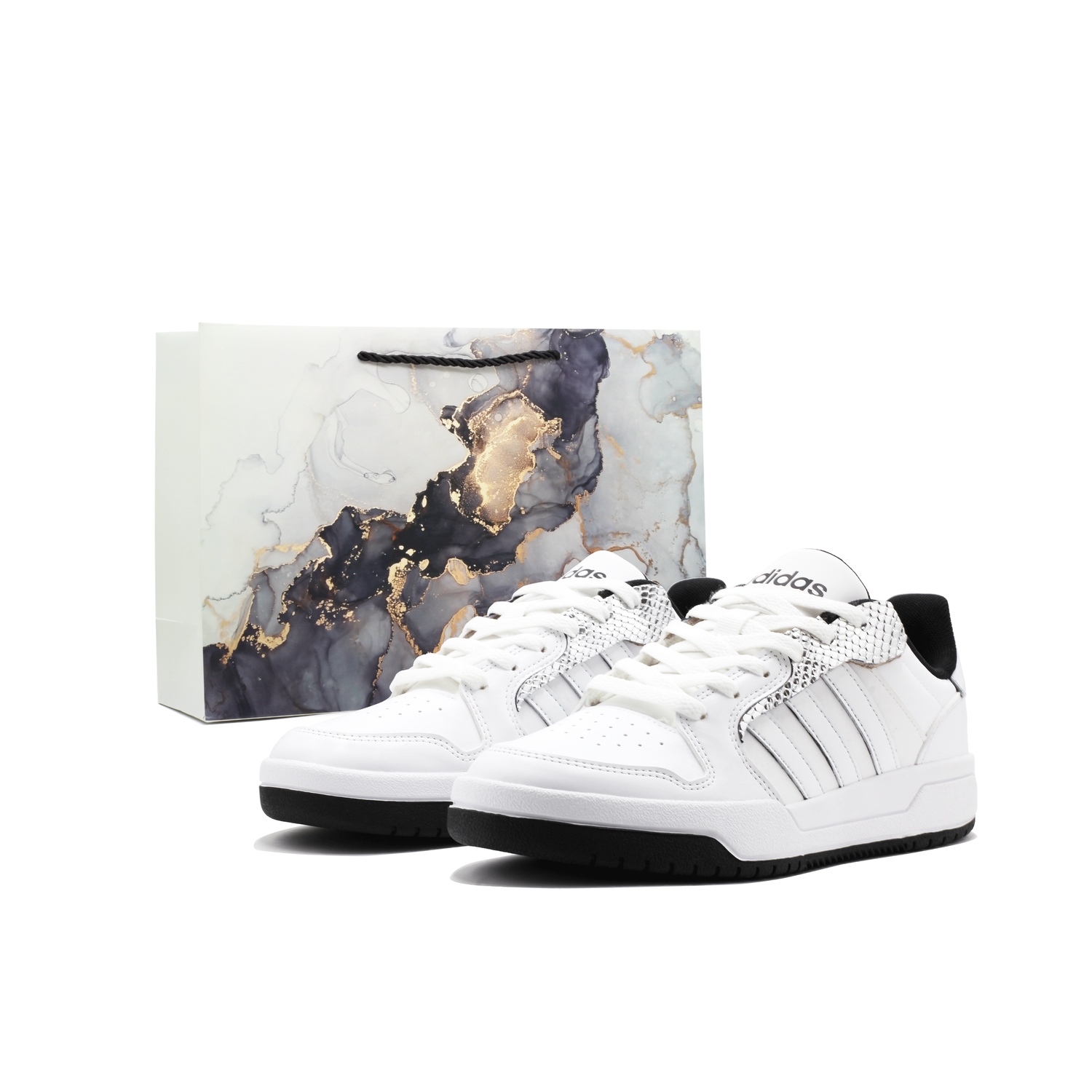 

Антискользящие износостойкие низкие винтажные баскетбольные кроссовки unisex silver white Adidas Neo, серебряный белый